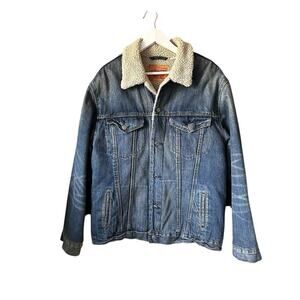 Levis Men’s Sherpa Lined Denim Medium Wash Trucker Jacket Size 2XL 70598